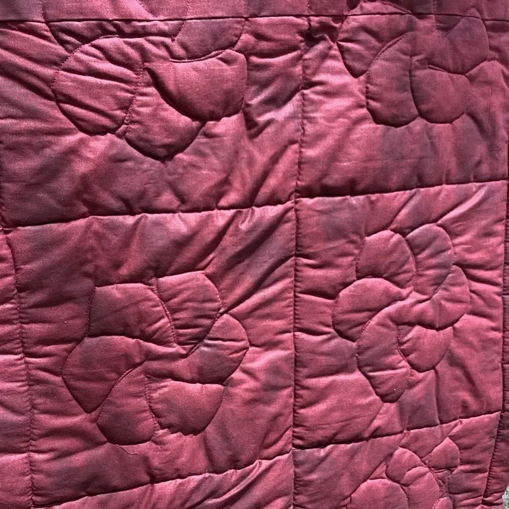 NWT. Hand Crafted Maroon/Wine Mixed Prints Lap Quilt